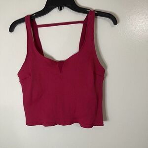 Free people FP movement Pink cropped non padded tank top size Large